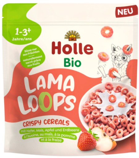 Holle BIO Strawberry LAMA Cereálne vločky/Rocks