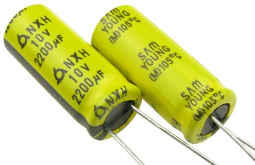 Elektrolytický kondenzátor 2200uF/10V LOW ESR SamYoung NXH 10x25mm / 4148