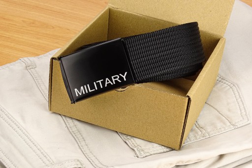 Pánsky vojenský opasok BLACK MILITARY Webbing