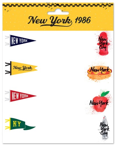 Nálepky na zošity New York 1986 pre chlapcov, 16 ks