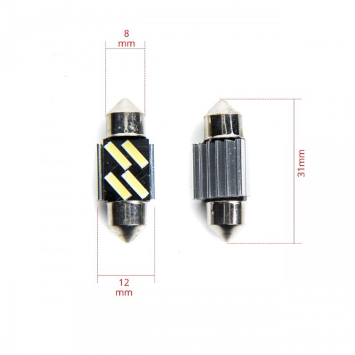 RETROFITNÁ LED ŽIAROVKA C5W 31MM TRUBKOVÁ 6000K STUDENÁ BIELA SV8,5-8 12V KANBUS