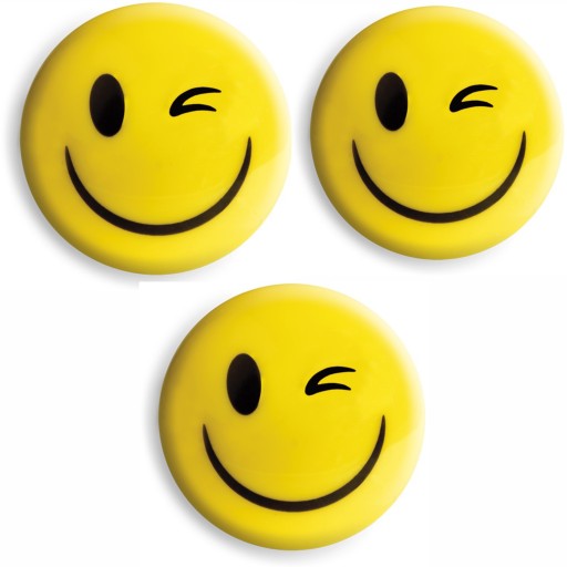 DETSKÉ MAGNETY na dosky 50mm žlté SMILES 3 kusy Tetis DOBRE