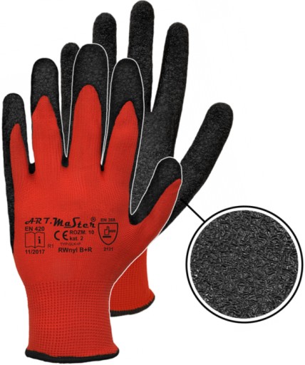 PRACOVNÉ RUKAVICE záhradné pracovné rukavice potiahnuté LATEXOM 12 PAIRS STRONG