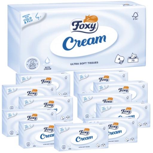 Voňavé vreckovky Foxy Cream, 4 vrstvy. 76 ks.
