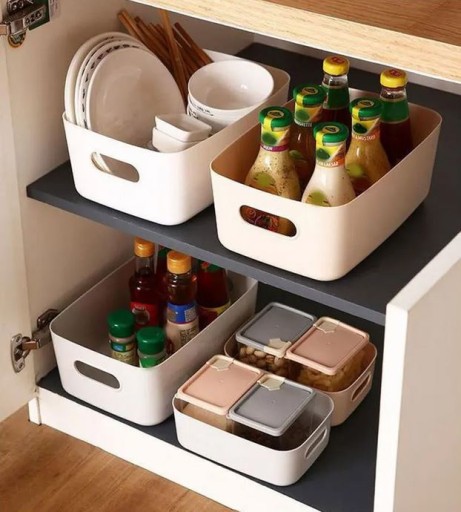 NÁDOBNÝ KOŠÍK JOY organizér na korenie 23x15,5x10 BIELY