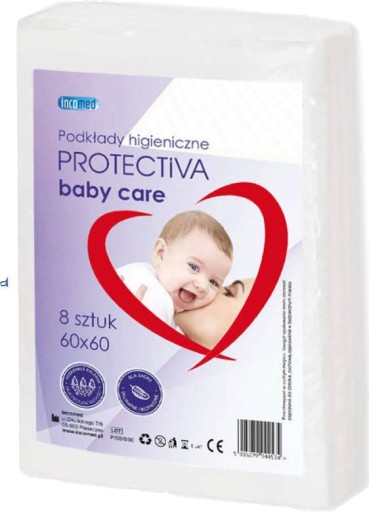 Hygienické podložky 60x60 Protectiva Baby Care Absorpčné ochranné podložky 8 ks