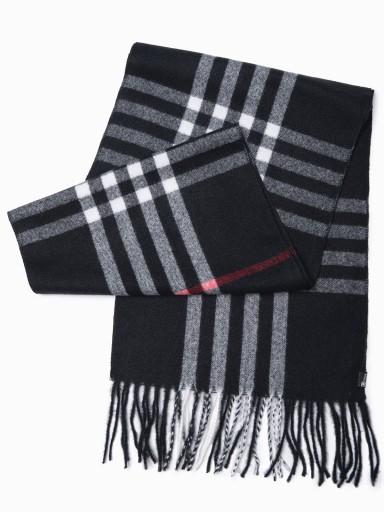Elegantná pánska károvaná šatka A408, čierno červená.