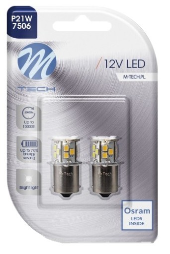 R5W BA15s ŽIAROVKA OSRAM LED M-TECH 21xSMD BIELA