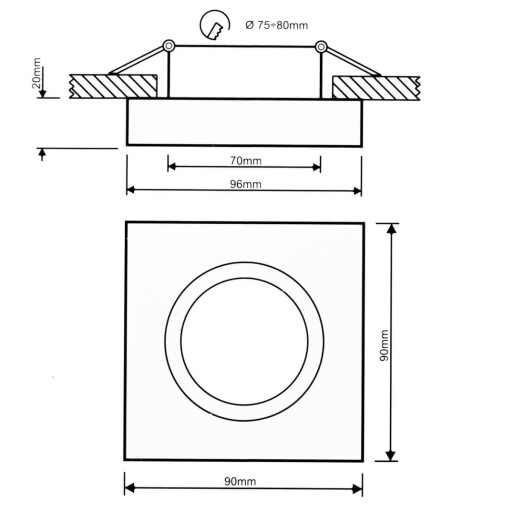 Halogénové stropné svietidlo pod omietku SPOT LED TUBE Movable GU10
