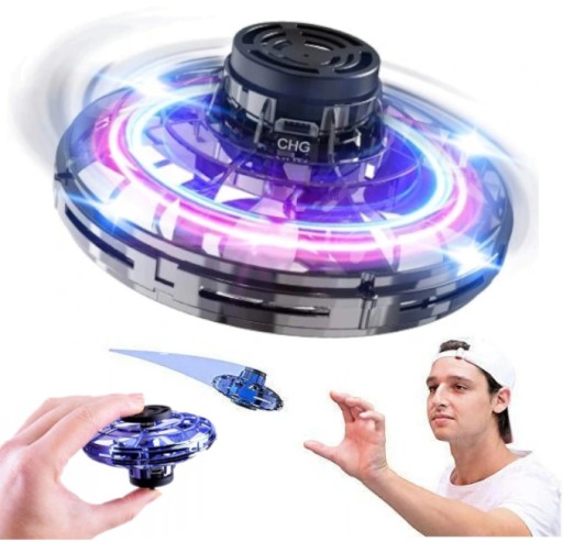 LIETAJÚCI DISK UFO MINI DRÓN GUĽA SVIETIACA GUĽA LED FLYNOVA SPINNER RINGO