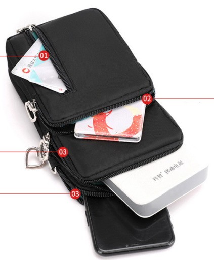 BLACK MINI kabelka Phone Clutch Wallet