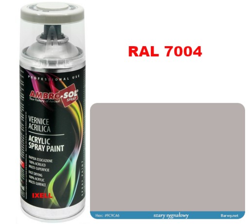 RAL 7004 AKRYLOVÝ LAK SPREJ sivý LESK 1233