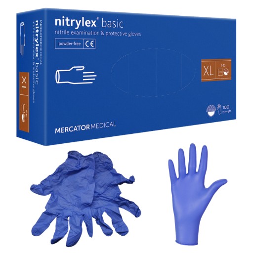 MERCATOR NITRYLEX ZÁKLADNÉ RUKAVICE modré MODRÁ veľkosť XL 100 ks.