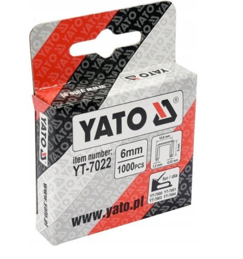 SPOJKY 6mm 1,2x10,6mm sada. 1000 ks. YATO YT-7022