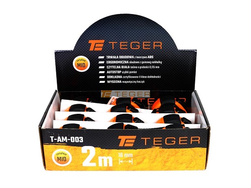 RM Oceľová rolovacia miera 2m 16mm TEGER
