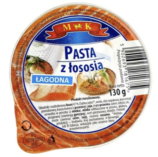 Jemná lososová pasta 130g - Jemná kombinácia chutí