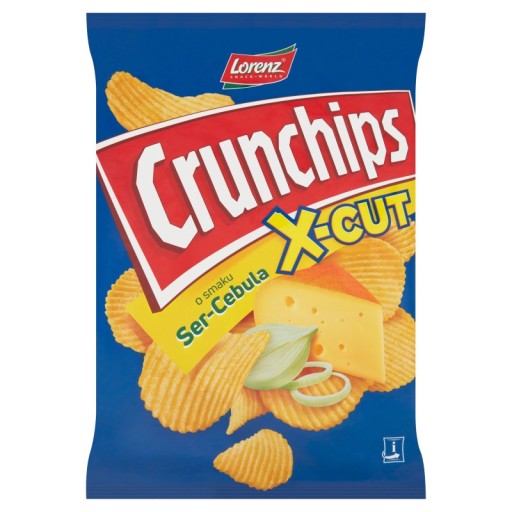 Crunchips X-Cut Crisps s príchuťou syra a cibule 140 g