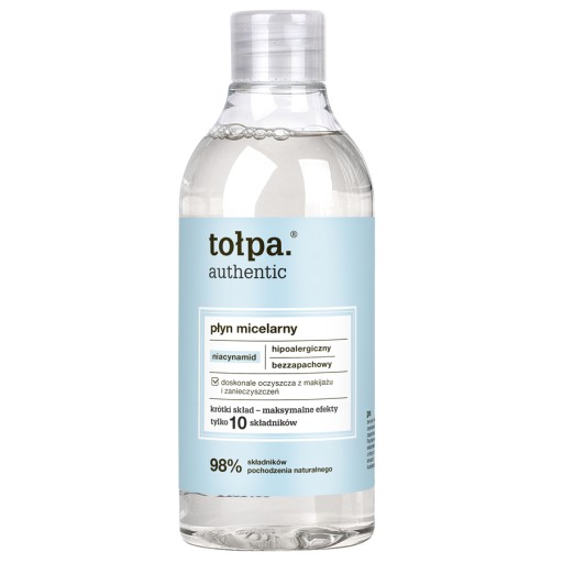 TOŁPA hypoalergénny micelárny fluid bez parfumácie, ktorý upokojuje začervenanie