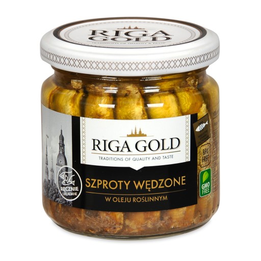 Šproty údené v oleji Riga Gold 185 g