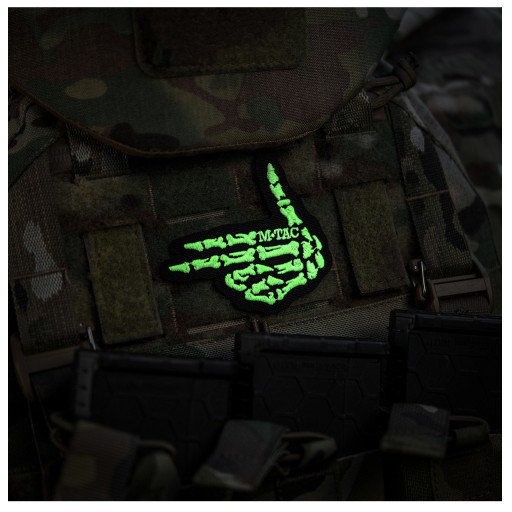 VELCRO GESTURE PATCH PISTCH PISTCH PISTCH GUN STREĽOVAČ NA SKELET M-TAC VÝŠIVKY FLUORESCENT