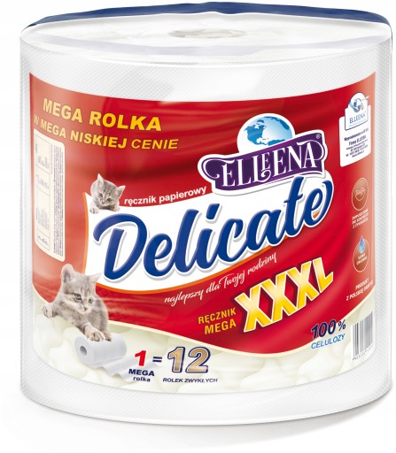 Biela papierová utierka Elleena Delicate xxxl