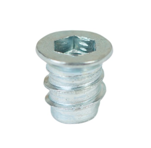 100x Nábytková objímka dvojzávitová, skrutkovacia, skrutka do dreva, vybranie M6 x 12 mm