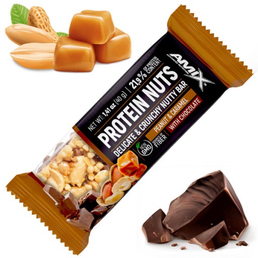 NUTS BAR Karamelové orechy Čokoláda - Müsli, Energy AMix