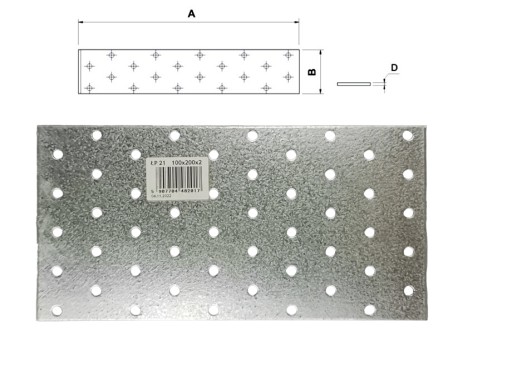 Plochá spojka LP-21 rozmery 100x200mm Skrutka-kov
