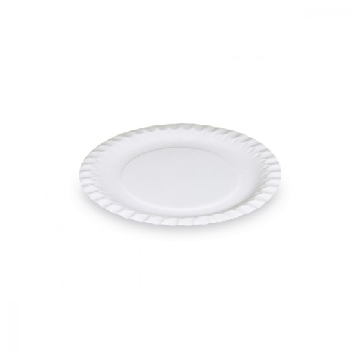 Taniere Jednorazové papierové dezertné taniere, biele, 18 cm, 100 kusov, EKO
