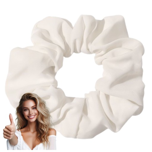 Gumička do vlasov LIKE SILK scrunchies biela BEZPEČNÉ froté LARGE XXL