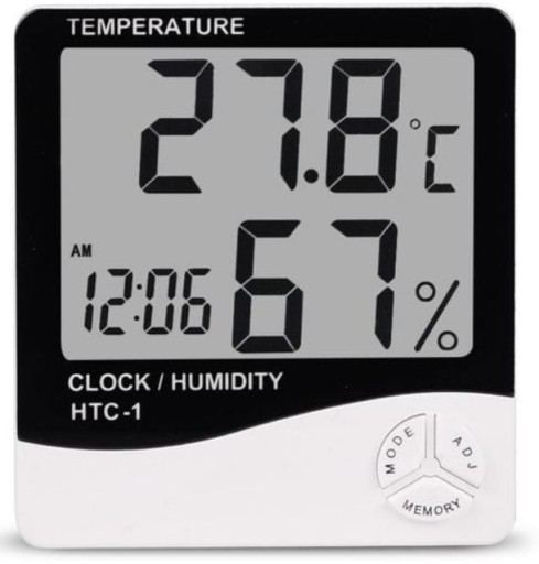 DIGITÁLNY TEPLOMER HYGROMETER HODINY METEOSTANICE