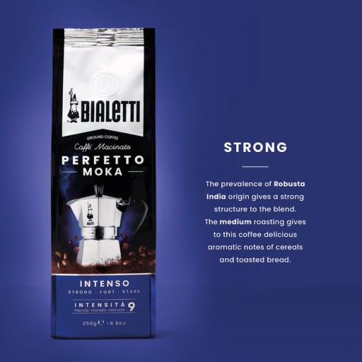 BIALETTI Perfetto Moka INTENSO mletá káva 250g