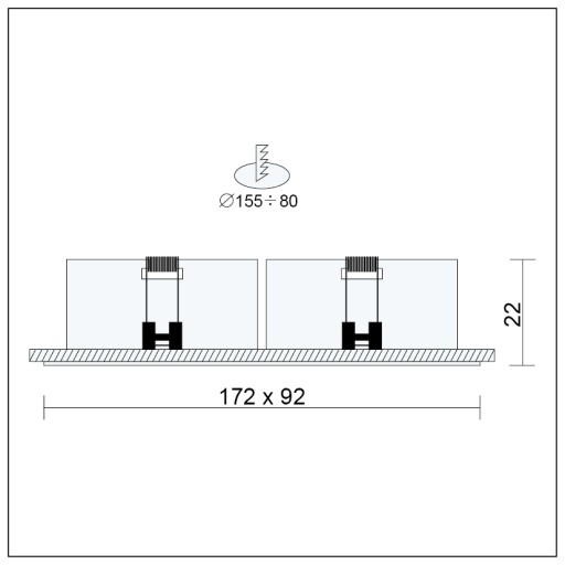 Dvojité WHITE MOVABLE svietidlo pre LED