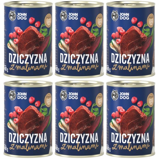 John Dog zverina, diviak, maliny 400g mokré krmivo