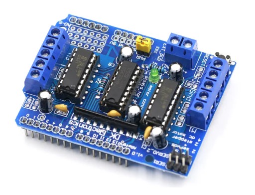 Shield L293D 4-kanálový jednosmerný ovládač motora kompatibilný s Arduino UNO
