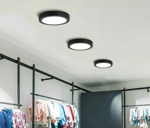 Prisadené stropné svietidlo Plafon LED okrúhle čierne 6W 12cm 4000K