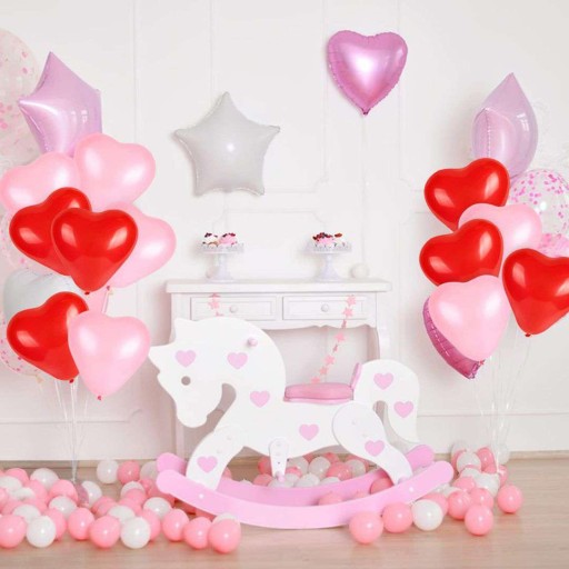 Balóny 6 ks ČERVENÉ SRDCE 40 cm XXL veľké na Valentína latexová guma