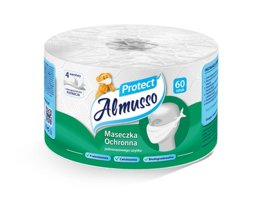 PAPIEROVÁ UTERÁK / OCHRANNÁ MASKA ALMUSSO CELULÓZOVÁ (60) ČERVENÁ PLAST