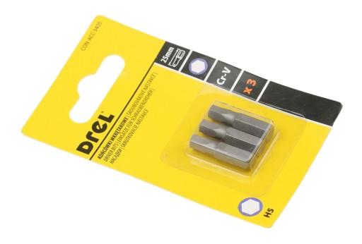 ŠESTIHRANNÉ HROTY HEX H5 x 25 mm 3 kusy