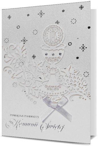 Suvenir Communion card s pozdravmi, prelamované H720