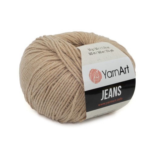50 g priadze, 55 % bavlna 45 % akryl, YarnArt Jeans béžová 87