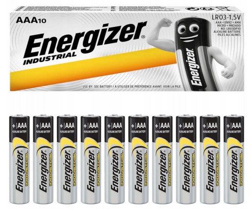 10 x VÝKONNÁ ALKALICKÁ BATÉRIA INDUSTRIAL LR03 AAA R3 EN92 1,5V