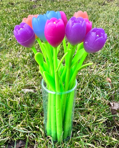 BLUE GEL FINISH PEN TULIP FLOWER