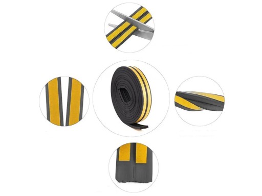 SAMOLEPIACE ZVUKOVÉ TESNENIE NA DVERE, OKNÁ, 9mm*2mm*5m, typ I, ČIERNA