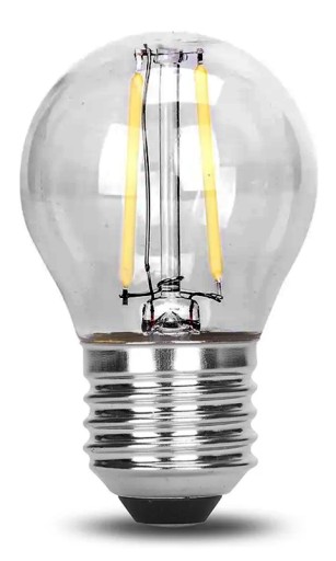 E27 G45 šedá Edison LED žiarovka, ozdobné vlákno, svetlá, účinná, dekoratívna
