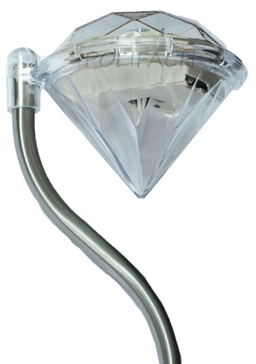 diamantová solárna lampa 2LED biela/RGB P-780