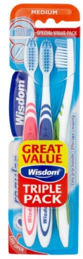 Zubná kefka Wisdom Regular Fresh 3 Pack MEDIUM
