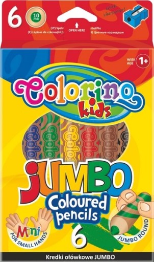 COLORINO PRVÉ ceruzkové farbičky 6 FARIEB JUMBO HRUBÝ PRÍRODNÝ strúhač
