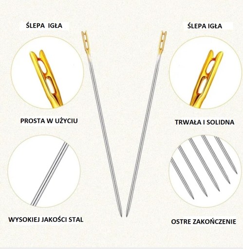 Samonavliekacie ihly na šitie EASY-THREAD HAND NEEDLE 12 kusov