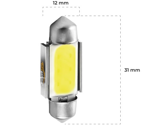 C5W LED žiarovka 31mm 5w Stabilizátor Canbus COB trubica, sada 2 ks.